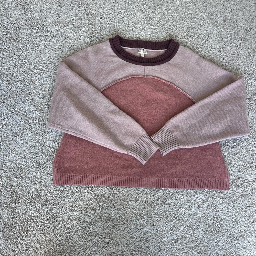 Hem & Thread Mauve and Plum Crew Neck Sweater